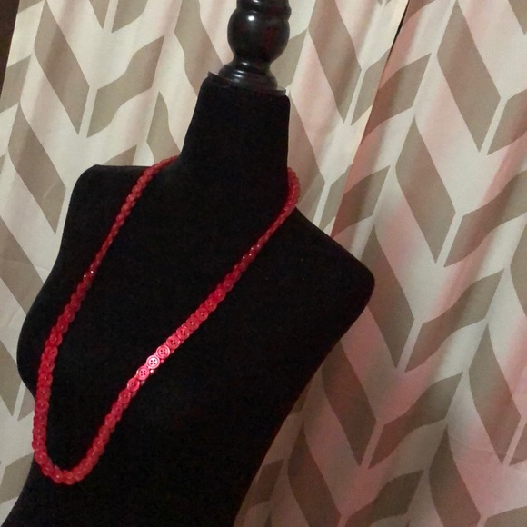 3 for $10 Red plastic button necklace - Picture 1 of 3